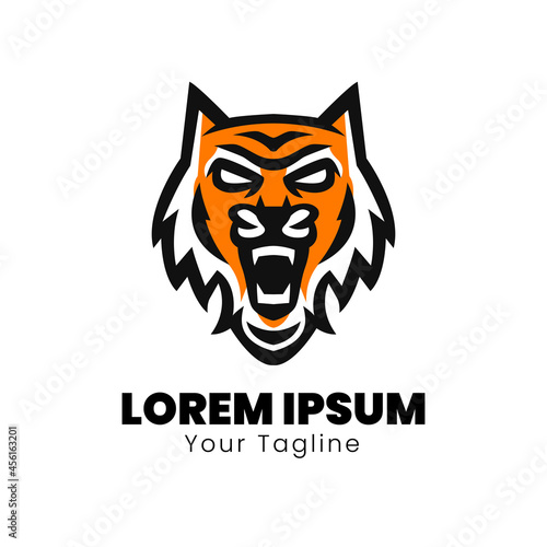 Wild tiger mascot logo design vector
