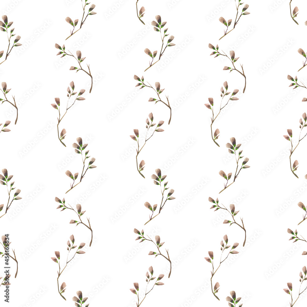 Vintage wallpaper - Floral pattern of 18th century. Retro floral background