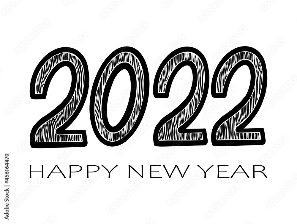 2022 New Year lettering. Creative greeting card template. Vector illustration. 2022 New Year lettering. Creative greeting card template. Vector illustration.