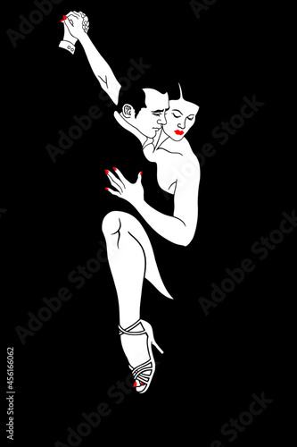 Beautiful, passionate man and woman perform a tango dance. Argentina, latin, salsa, bachata.