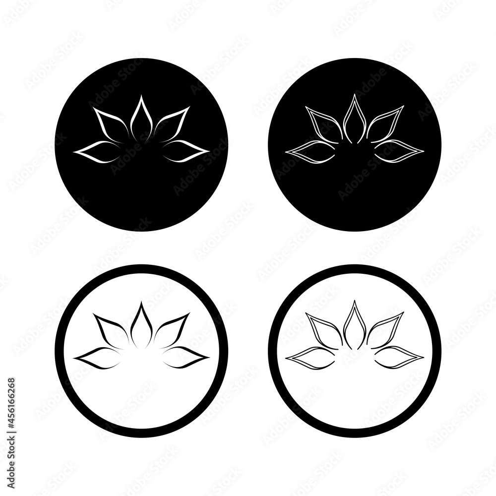 Lotus, Lily Flower Icon. Spa icons button isolated on white background Lotus, Lily Flower Icon. Spa icons button isolated on white background