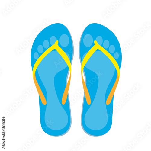 flip flops with footprints pictogram isolated on white