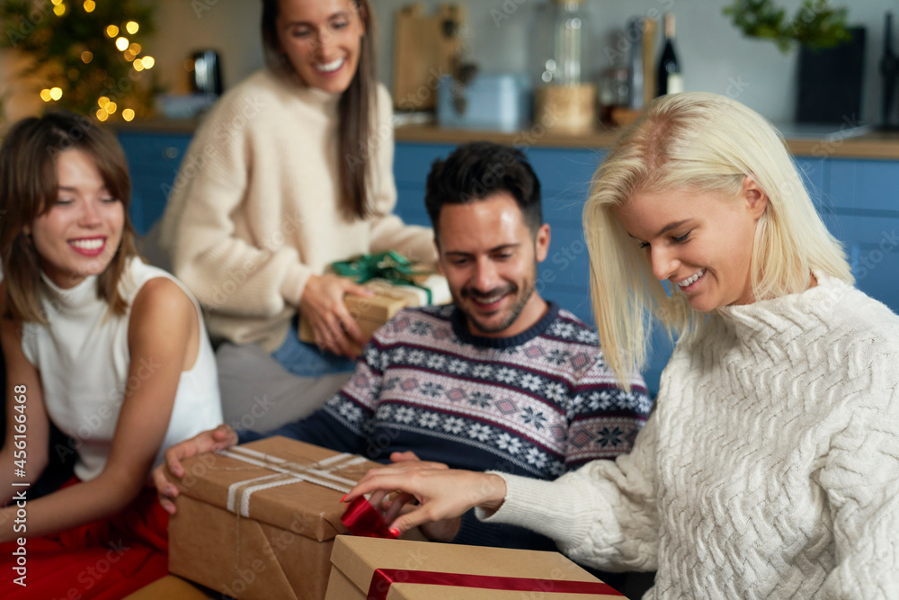 Friends spending Christmas time together Friends spending Christmas time together
