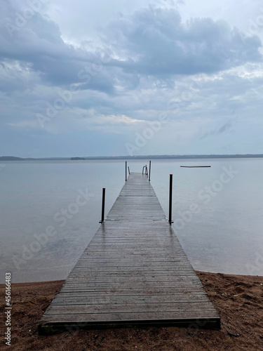 Pier on the lake in, skåne, Mycklaflon, sweden, 