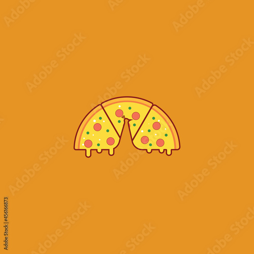 Pizza logo with peacock