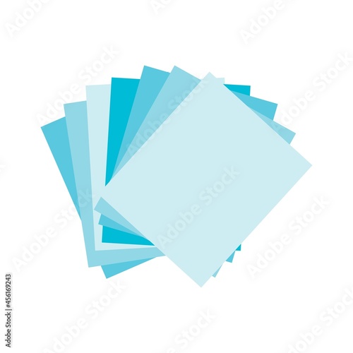 Origami colorful paper. Stack of colored paper. Vector illustration. Stack of Notepad. Top view paper.