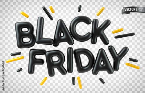 Texte "Black Friday" vectoriel sur fond transparent