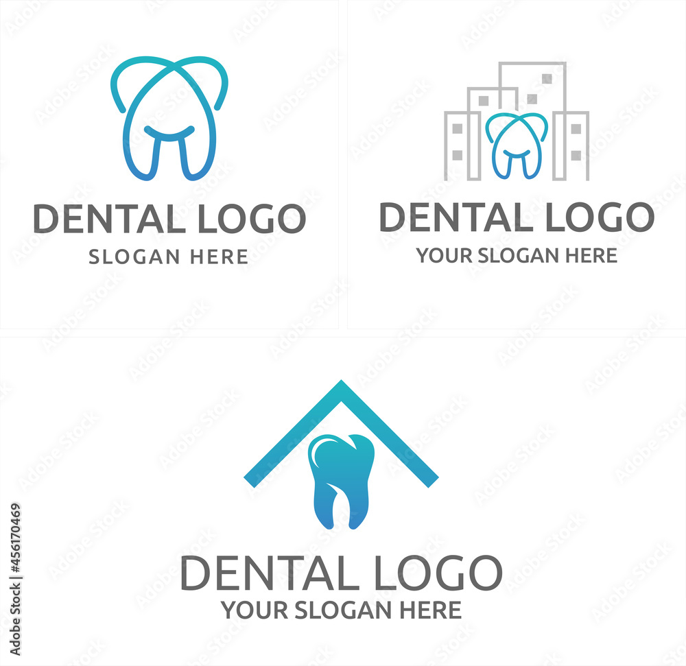 Dental health home building logo design