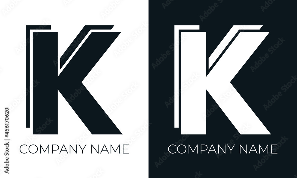Fototapeta premium Initial letter k logo vector design template. Creative modern trendy k typography and black colors.