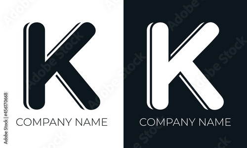 Initial letter k logo vector design template. Creative modern trendy k typography and black colors.