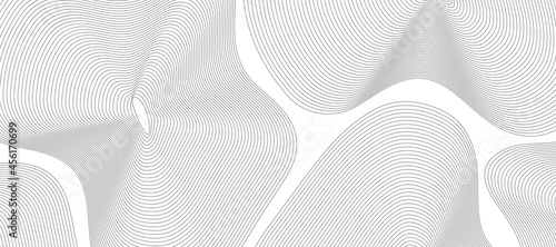 Abstract gray wavy lines background. Minimal topographic line contour map style. Vector	