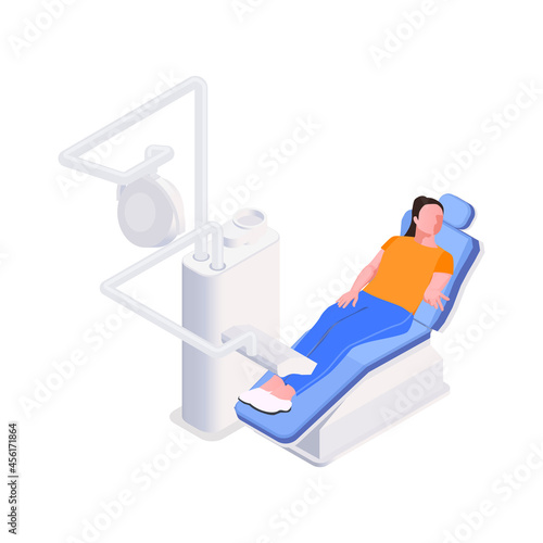 isometric patient in dentist chair clip art preview