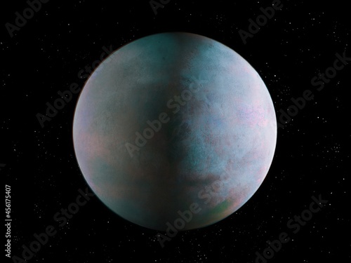 Extrasolar planet, amazing exoplanet in deep space 3d illustration.  © Nazarii