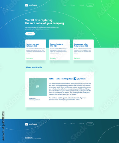 Simple clean landing page | Aligned to pixel grid | Separate layers named properly