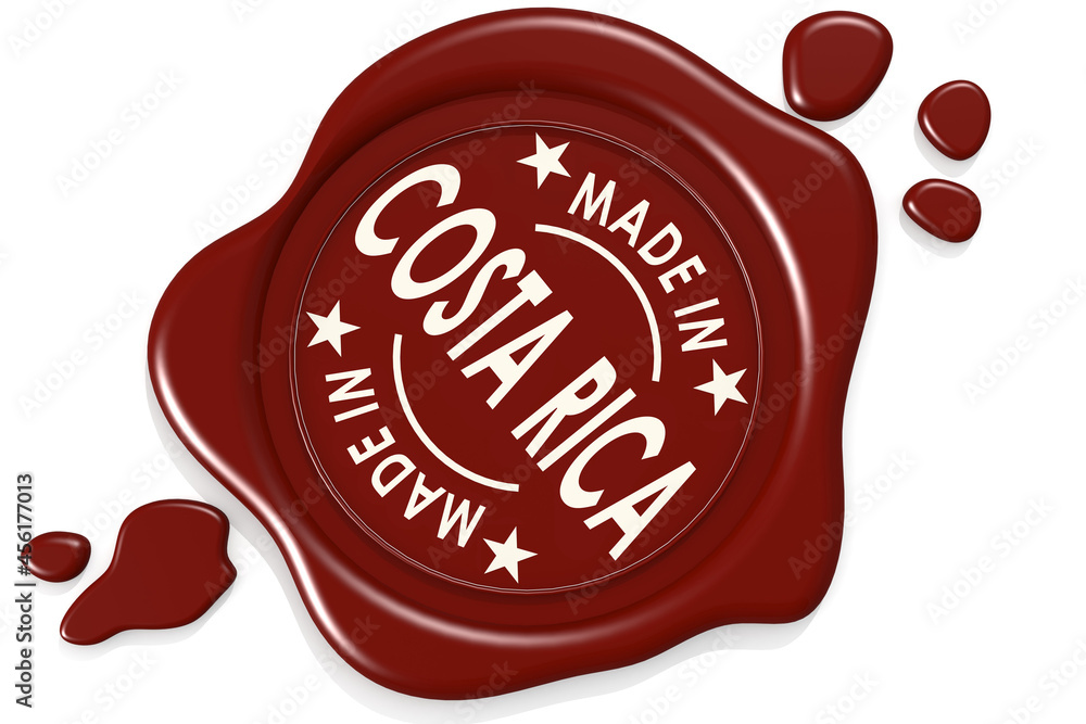 Label seal of made in Costa Rica Label seal of made in Costa Rica