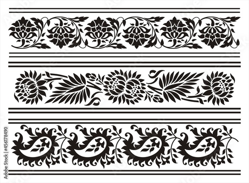 traditional paisley floral design , textile , Rajasthan, royal India	