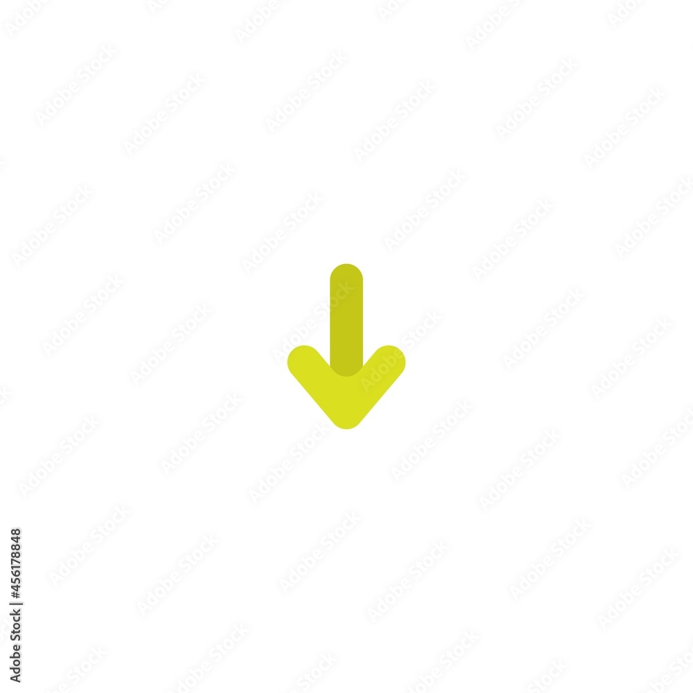 olive green rounded cartoon arrow down icon. flat download stylish sign isolated on white. olive green rounded cartoon arrow down icon. flat download stylish sign isolated on white.
