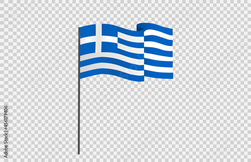 Waving flag of Greece isolated  on png or transparent  background,Symbol  Greece ,template for banner,card,advertising ,promote, vector illustration top gold medal sport winner country
