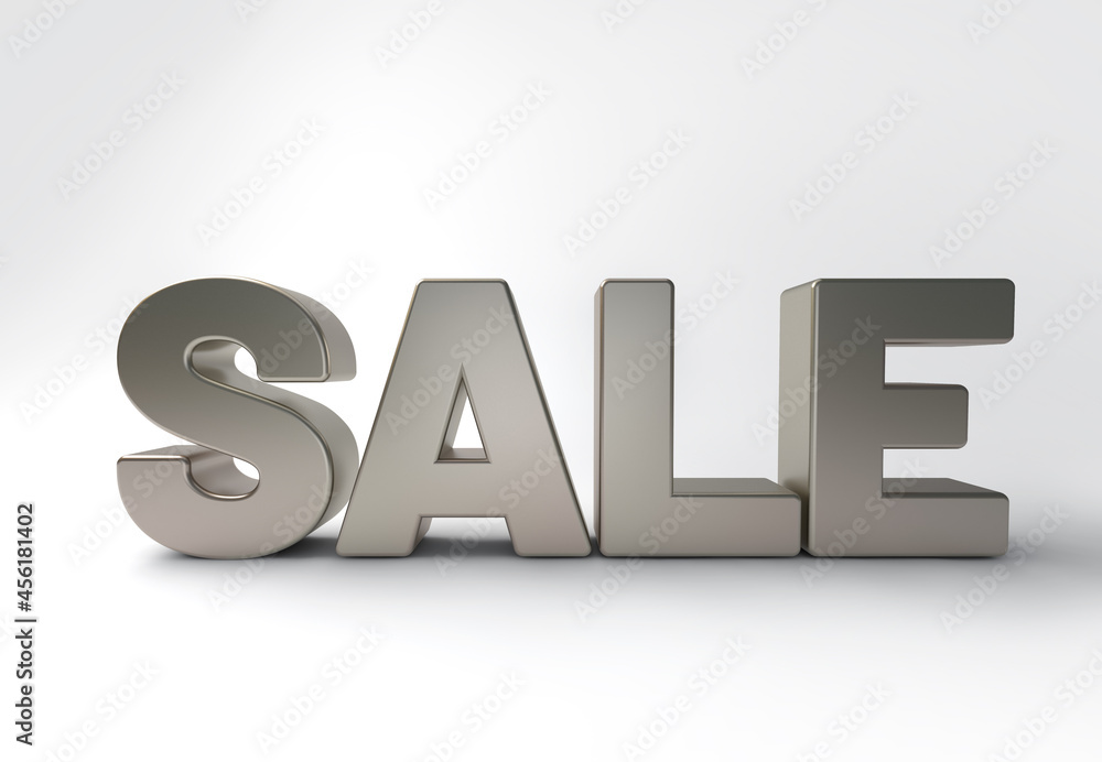 Word sale 3d render bold text isolated studio background Word sale 3d render bold text isolated studio background