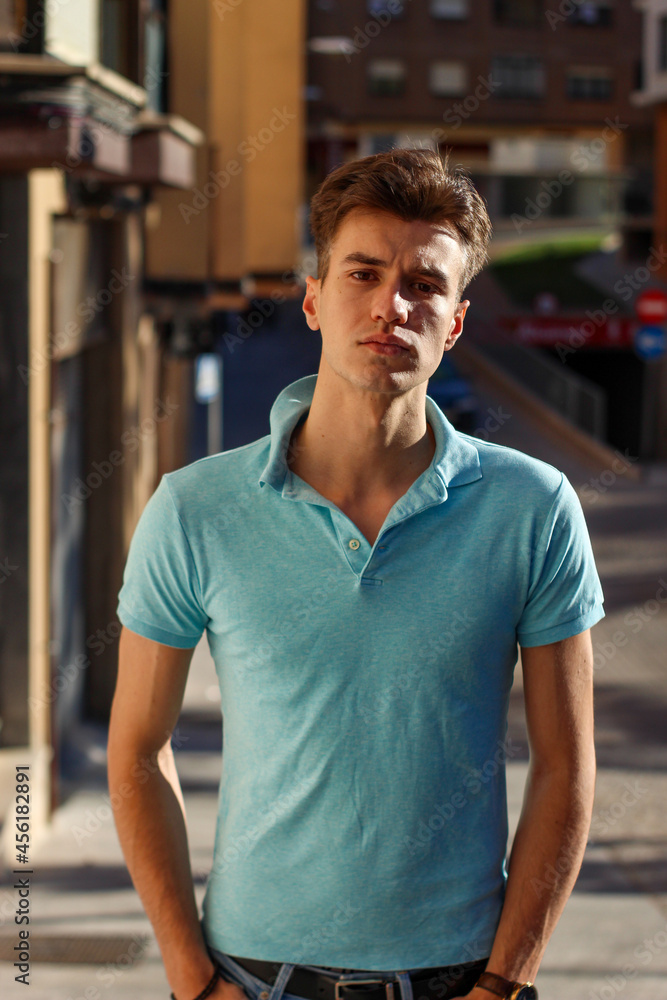 Fototapeta premium portrait of blond guy looking at camera