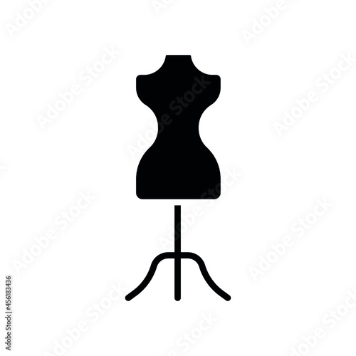 Female mannequin glyph icon. Vector fill black illustration.