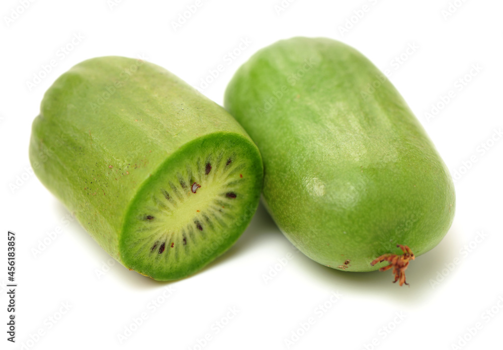 mini kiwi baby fruit (actinidia arguta) on white background mini kiwi baby fruit (actinidia arguta) on white background
