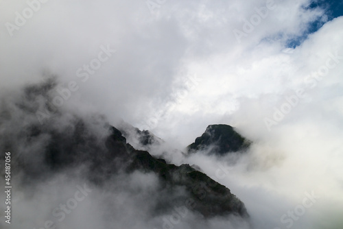 clouds in the mountains