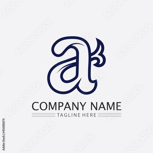 A Letter Logo and font vector Template