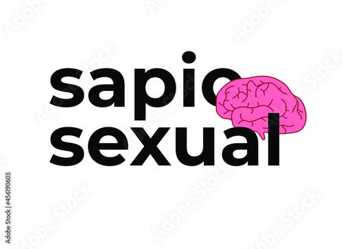 Sapiosexual text word with brain icon, new sexuality