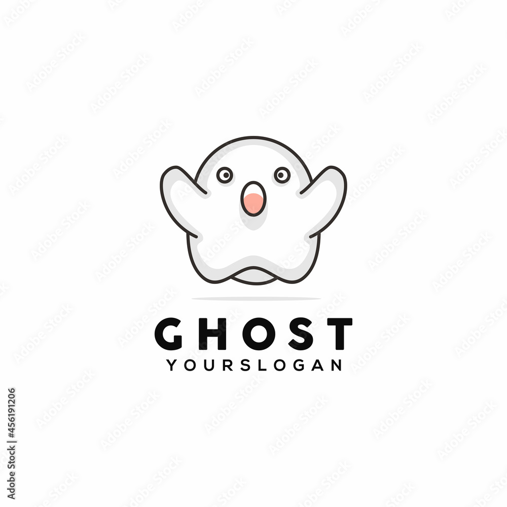 ghost cute logo design template ghost cute logo design template