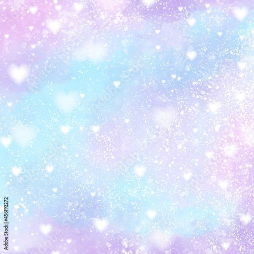 Rainbow candy color galaxy sky with glitter stars background