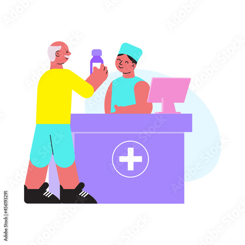 Flat Drugstore Illustration