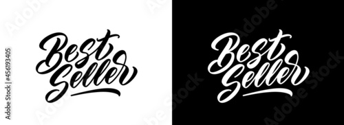 Best Seller hand lettering. Vector handwritten calligraphic text for stamp and tag. Typography design.