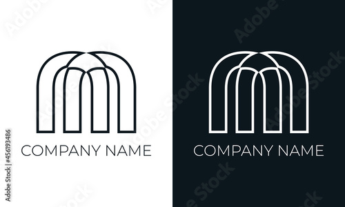 Initial letter m logo vector design template. Creative modern trendy m typography and black colors.