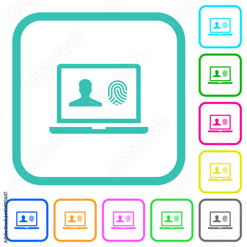 Criminal background check vivid colored flat icons