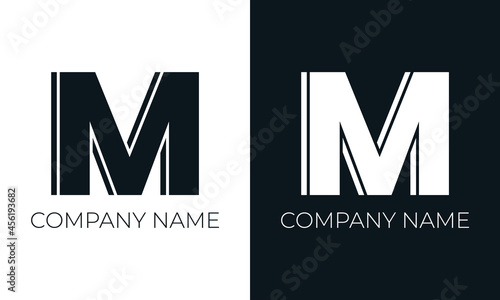 Initial letter m logo vector design template. Creative modern trendy m typography and black colors.