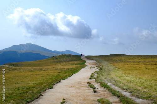 Hiking on the Bucegi Plateau, the road from Piatra Arsa to Babele, Carpathian Mountains, Romania