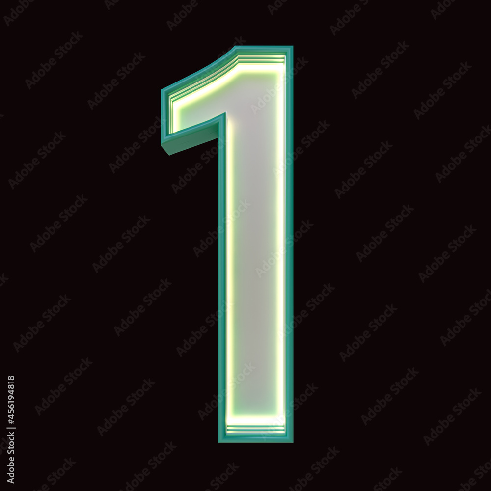 Number 1, Alphabet. Retro 3d number isolated on a black background with Clipping Path. 3d illustration. Number 1, Alphabet. Retro 3d number isolated on a black background with Clipping Path. 3d illustration.