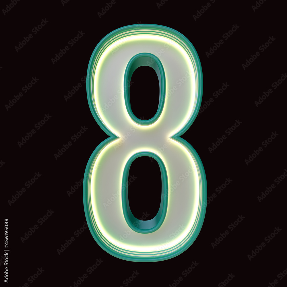 Number 8, Alphabet. Retro 3d number isolated on a black background with Clipping Path. 3d illustration. Number 8, Alphabet. Retro 3d number isolated on a black background with Clipping Path. 3d illustration.