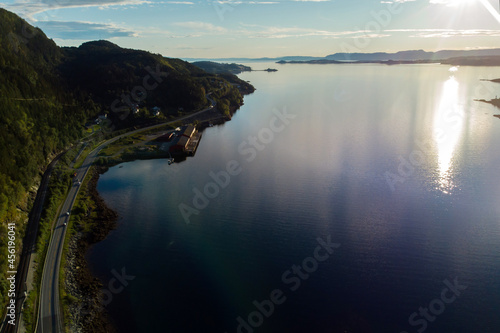 Amazing beautiful landscape nature in Norway, taken with drone