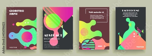Modern abstract covers set, Modern colorful wave liquid flow poster. Cool gradient shapes composition, vector covers design.	
