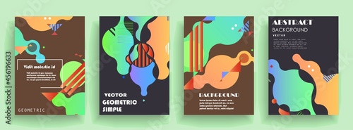 Modern abstract covers set, Modern colorful wave liquid flow poster. Cool gradient shapes composition, vector covers design.	
