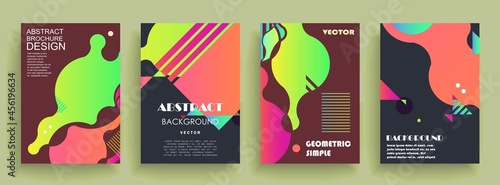 Modern abstract covers set, Modern colorful wave liquid flow poster. Cool gradient shapes composition, vector covers design.	