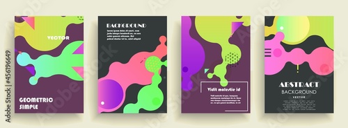 Modern abstract covers set, Modern colorful wave liquid flow poster. Cool gradient shapes composition, vector covers design.	