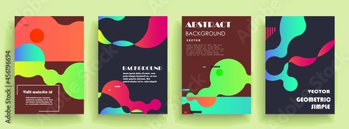 Modern abstract covers set, Modern colorful wave liquid flow poster. Cool gradient shapes composition, vector covers design.	