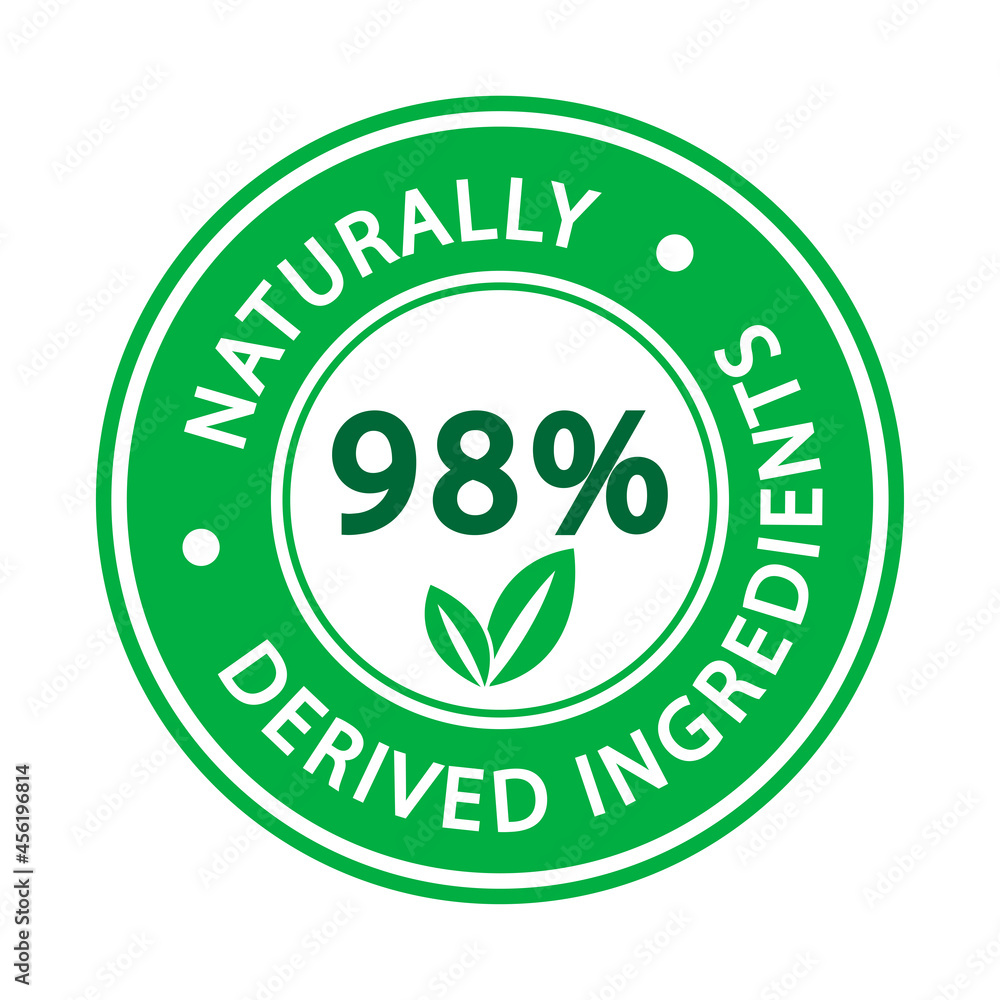 98% natural ingredients vector label 98% natural ingredients vector label