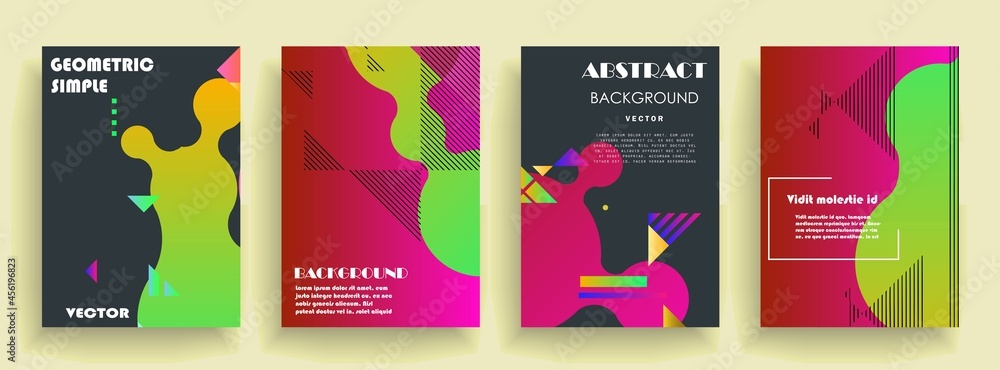 Modern abstract covers set, Modern colorful wave liquid flow poster. Cool gradient shapes composition, vector covers design.	