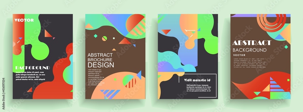 Modern abstract covers set, Modern colorful wave liquid flow poster. Cool gradient shapes composition, vector covers design.	
