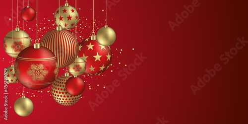 Christmas balls design banner