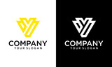 letter vy logo design vector, YV VY Letter Minimal Monogram